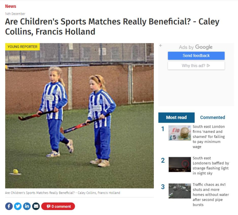 Caley Collins Sport Article